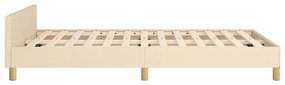 Estrutura de cama sem colchão 120x200 cm tecido cor creme