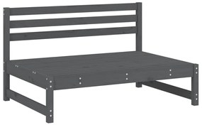 4 pcs conjunto lounge de jardim madeira de pinho maciça cinza