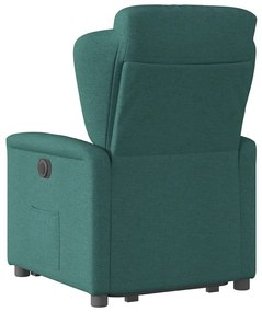 Poltrona reclinável elevatória tecido verde-escuro