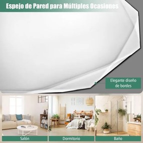 Espelho de casa de banho de parede sem moldura polido com rebordo biselado único Parafusos de expansão à prova de explosão