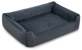 Cama para cães com rebordos elevados 120 x 90 x 30 cm cinzento escuro