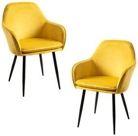 Pack 2 Cadeiras Chic Black - Amarelo