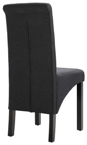 Cadeiras de jantar 2 pcs tecido cinzento-escuro