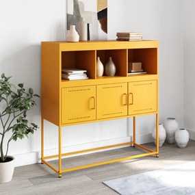 Aparador 100,5x39x107 cm aço amarelo mostarda