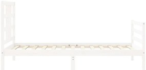 Cama sem colchão 100x200 cm madeira de pinho maciça branco