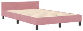 Cama vidaXL Rosa 120x190 cm Veludo