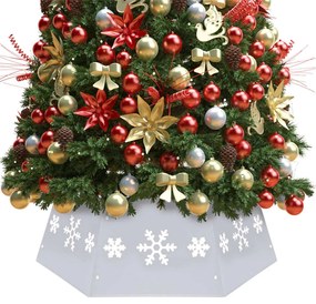 Saia para árvore de Natal Ø68x25 cm prateado e branco