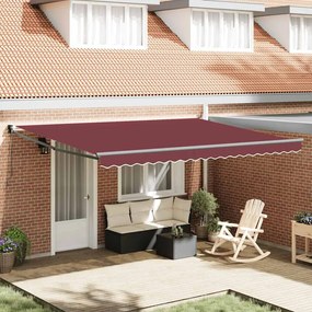 Toldo retrátil manual 450x300 cm bordô