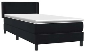 Cama box spring com colchão 90x210 cm veludo preto