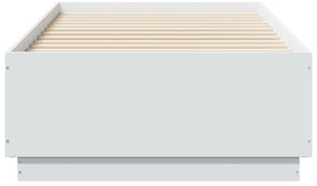 Estrutura cama c/ luzes LED 90x190 cm derivados madeira branco
