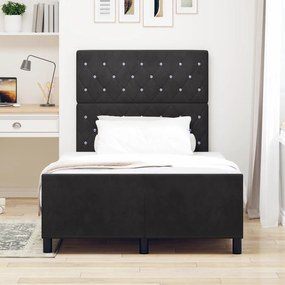 Cama de Veludo Preto vidaXL 120x190 cm