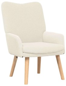 Cadeira Relaxante vidaXL Creme de Tecido com Pelo