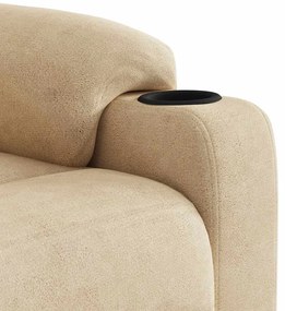 Poltrona reclinável tecido de microfibra cor creme