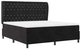 Cama Box com Colchão Preto 180 x 200 cm em Veludo
