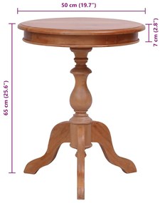 Mesa de apoio 50x50x65 cm madeira de mogno maciça cor natural