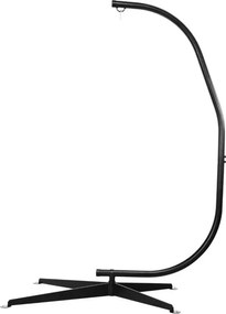 Conjunto de cadeira suspensa com suporte em forma de C, 2 almofadas macias e Estrutura metálica resistente até 150 kg bege