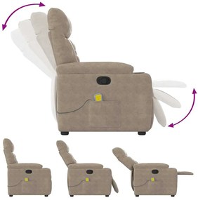 Poltrona de massagens reclinável tecido de microfibra