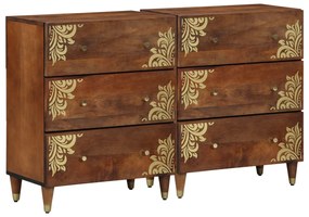 Aparadores vidaXL 2 pcs Castanho Mel 60x33.5x75 cm Madeira Maciça