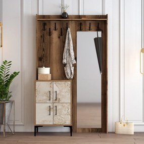 Hall Stand Berlin BC – Nogueira e Branco – 120x200x35 cm