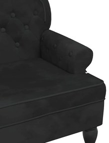Banco com encosto 119,5x64,5x75 cm veludo preto