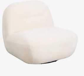 Sofá Giratório Em Chenille Sernin Chenille Branco Pérola - Sklum