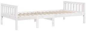 Cama de criança sem colchão 90x200 cm pinho maciço branco