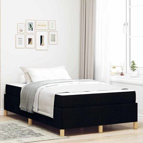 vidaXL Cama Box Outros Preto e Branco e Preto 120 x 190 cm tecido