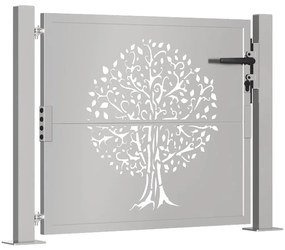 Portão de jardim 105x105 cm aço corten design árvore