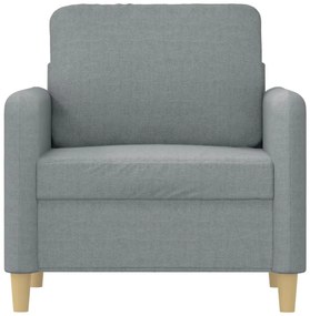 Poltrona tecido 60 cm cinzento-claro