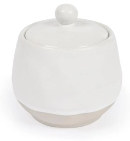 Kave Home - Açucareiro Ryba de cerâmica branco e castanho