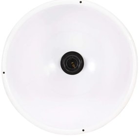 Candeeiro suspenso industrial redondo 25 W 30 cm E27 branco