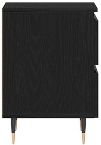 Camas de Cabeceira vidaXL 2 pcs Preto Carvalho 40x35x50 cm Madeira de
