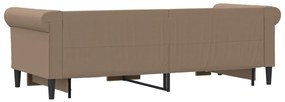 Sofá-cama com gavetão 90x200 cm couro artificial cappuccino