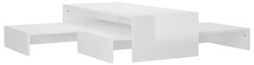 Conjunto de mesas de centro 100x100x26,5 cm branco brilhante