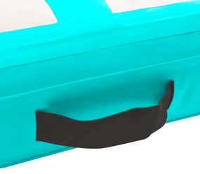 Colchão de ginástica insuflável c/ bomba 800x100x15cm PVC verde