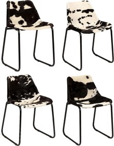 vidaXL Cadeiras de jantar 4 pcs couro de cabra genuíno