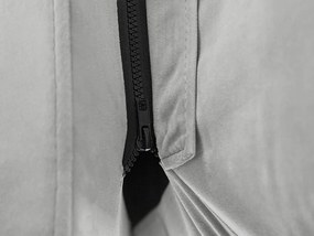 Cama de casal em veludo cinzento 140 x 200 cm MELLE Beliani