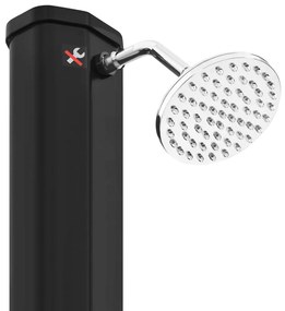 Chuveiro solar de exterior c/ cabeça e torneira 35 L preto