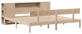 Cama com estante sem colchão 180x200 cm pinho maciço