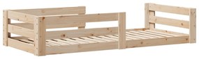 Estrutura de cama sem colchão 80x200 cm madeira de pinho maciça