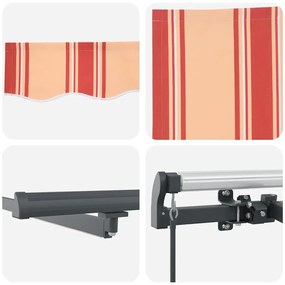 Toldo Retrátil Manual com LED Amarelo e Laranja 500x300 cm