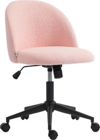 Cadeira de Secretária Ergonómica, 59 x 52 x 84,5 cm, Altura Regulável, Rosa