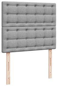 Estrutura cama otomana colchão 120x200 cm tecido cinzento claro