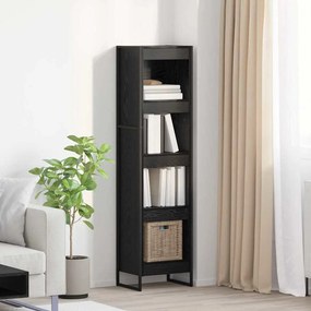 vidaXL Gabinete de Livros Carvalho Preto 80 x 30 x 155 cm