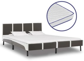 vidaXL Cama com colchão espuma de memória 180x200 cm couro artificial