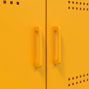 Aparador alto 68x39x113 cm aço amarelo mostarda