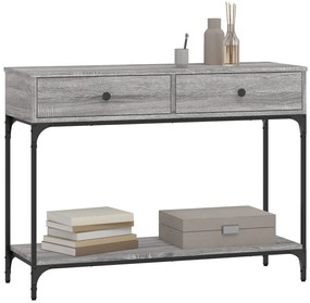 Mesa consola 100x34,5x75cm derivados de madeira cinzento sonoma