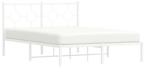 Estrutura de cama com cabeceira 140x190 cm metal branco