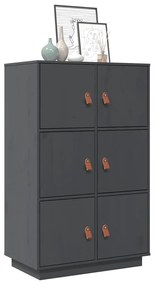 Aparador alto 67x40x108,5 cm pinho maciço cinza