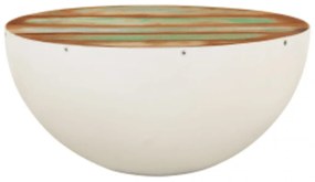 Mesa centro formato tigela 60x60x30 cm madeira reciclada maciça